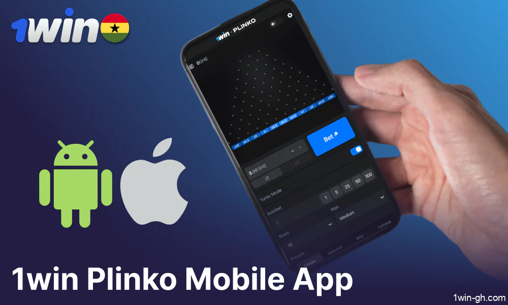 Play the 1win Plinko game on mobile using the 1win mobile app