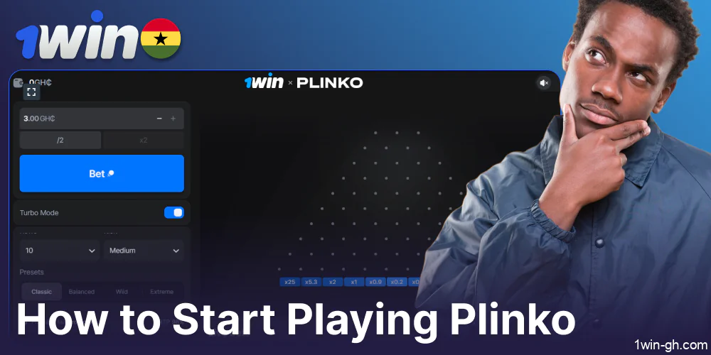 Instructions on playing Plinko on 1win for players from Ghana