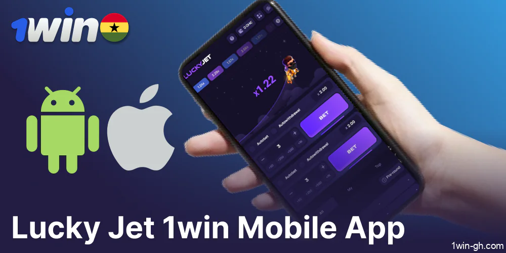 Play the Lucky Jet game on mobile using the 1win mobile app