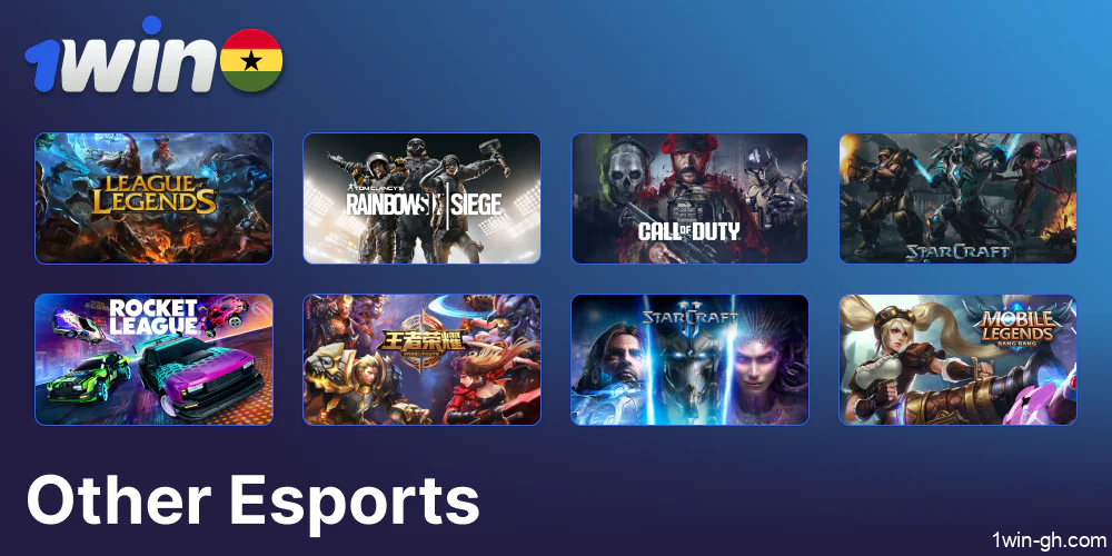 Other Esports available for betting on 1win Ghana